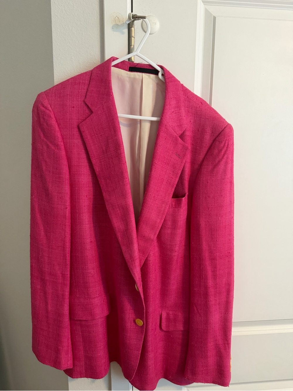 Men's Hot Pink Textured Blazer